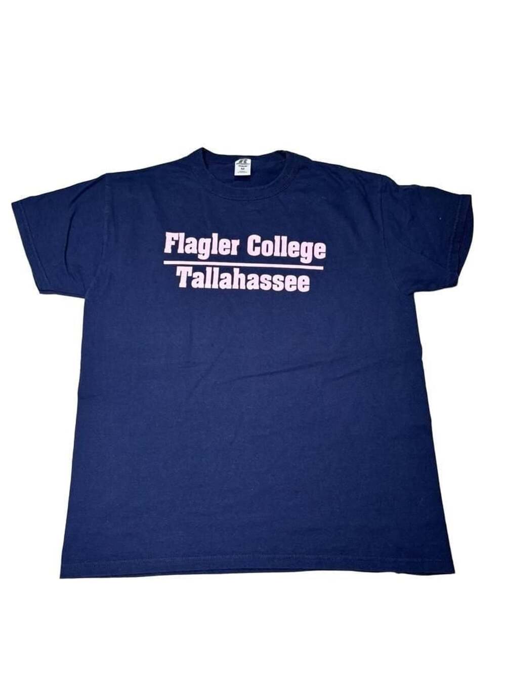 Russell Flagler College Tallahassee T-Shirt Size M Navy Blue Pink